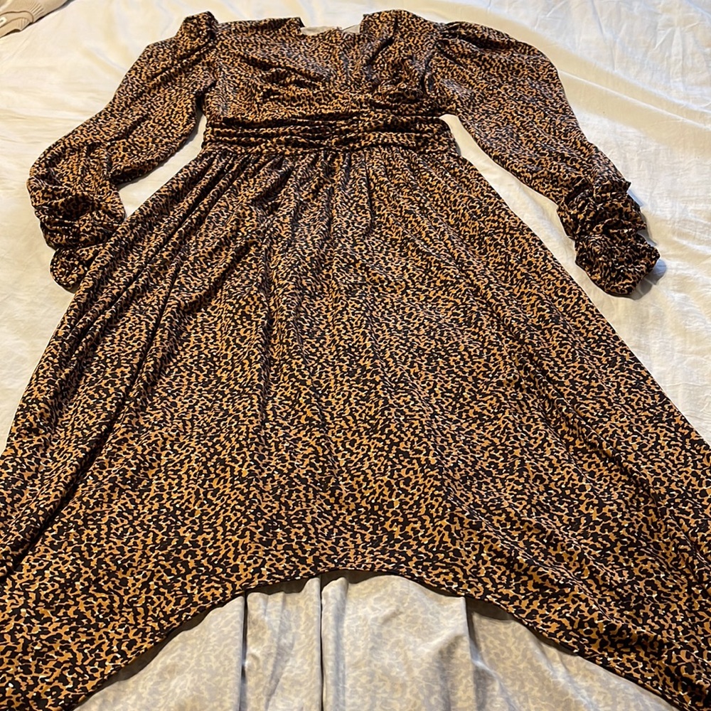 Isabel Marant Fauve Yellow Leopard Print JUCIENNE Sharkbite Jersey‎ Dress 6 - Picture 17 of 17